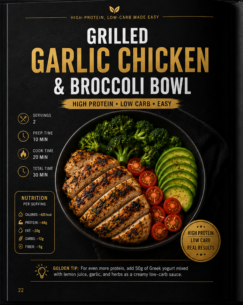 grilled garlic chicken & broccoli bowl